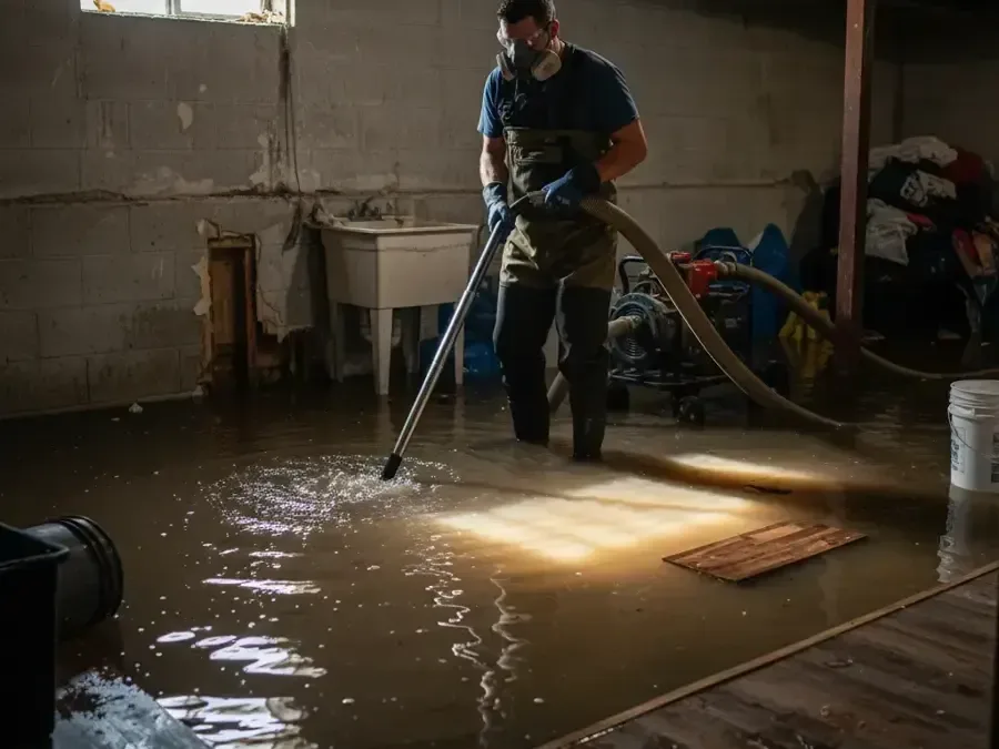 Flooded basement water removal in Oak Grove